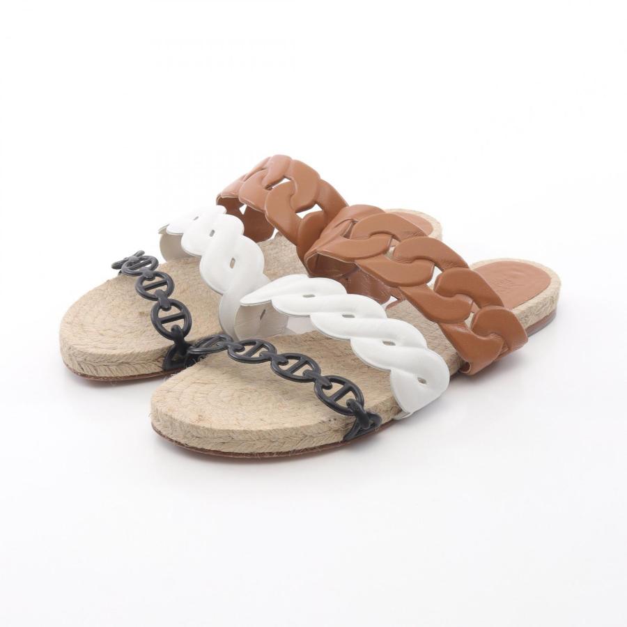 HERMES エルメス グウェン エスパドリーユ ブランドオフ レザー  