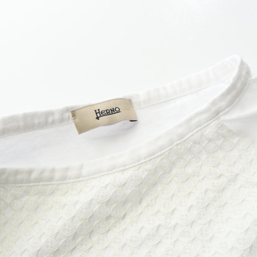 ヘルノ Herno SUPERFINE COTTON JERSEY SPRING LACE カットソー 衣料品 トップス コットン レディース ホワイト系 JG000205D 【中古】 HERNO（ヘルノ） SUPERFINE COTTON JERSEY SPRING LACE ブランドオフ
