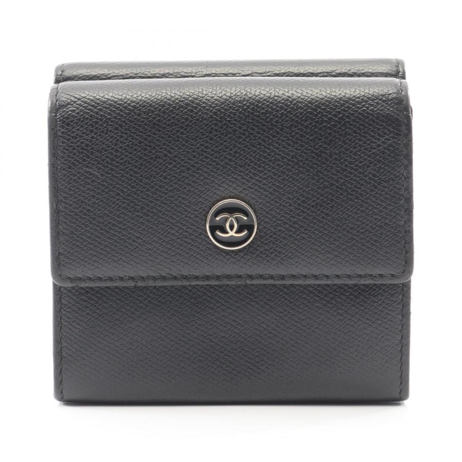 CHANEL（シャネル） ココボタン ブランドオフ レザー 三つ折り財布