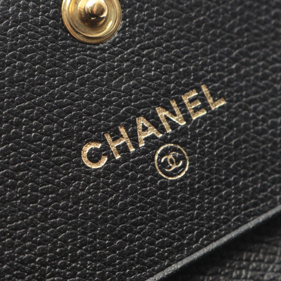CHANEL（シャネル） ココボタン ブランドオフ レザー 三つ折り財布