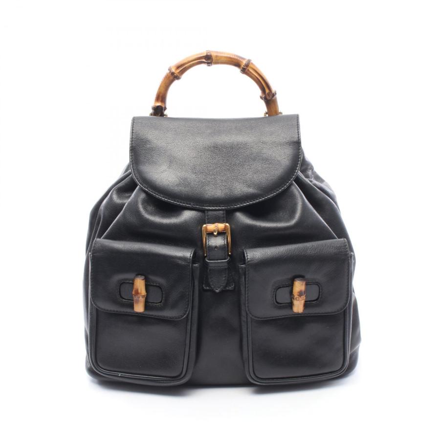 【✨極美品✨】グッチ バックパック バンブー レザー ブラック さくら GUCCI（グッチ） バンブー ブランドオフ レザー リュックサック バック