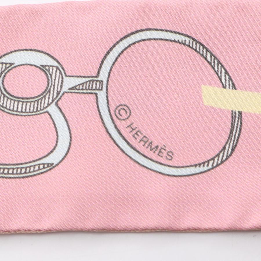 未使用に近い♡HERMES ツイリー オフホワイトピンク 箱タグ 2本セット HERMES（エルメス） ツイリー Do Re BOUCLES ブランドオフ シルク