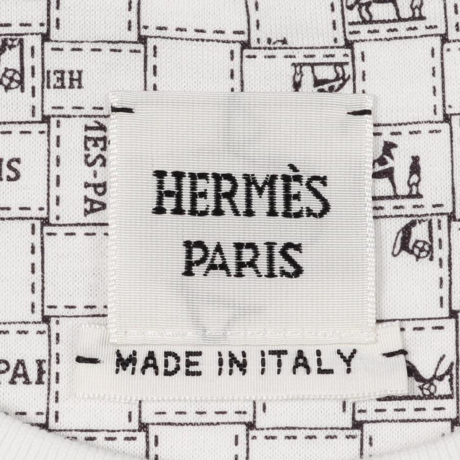 エルメス HERMES BOLDUC AU CARRE ボルデュック チェック カットソー 衣料品 トップス コットン レディース ホワイト系 / ブラック系 【中古】 HERMES（エルメス） BOLDUC AU CARRE ボルデュック チェック ブランド