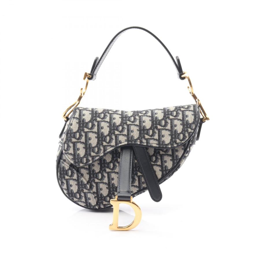 ディオール Dior SADDLE サドル オブリーク ウエストバッグ バッグ キャンバス レザー レディース ネイビー系 / ベージュ系 【中古】 ディオール SADDLE サドル オブリーク ブランドオフ Dior キャンバス