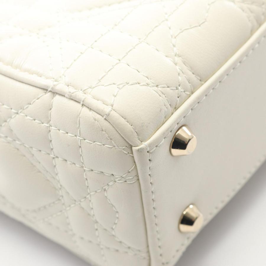 【美品】　DIOR ディオール　カナージュ　トートバッグ レザー　白 ディオール レディディオール ミニ ハートカナージュ ブランドオフ