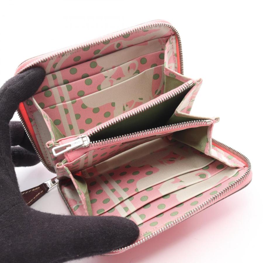 【美品】エルメス アザップコンパクト シルクイン ラウンド ヴォーエプソン HERMES（エルメス） アザップコンパクト シルクイン ローズ