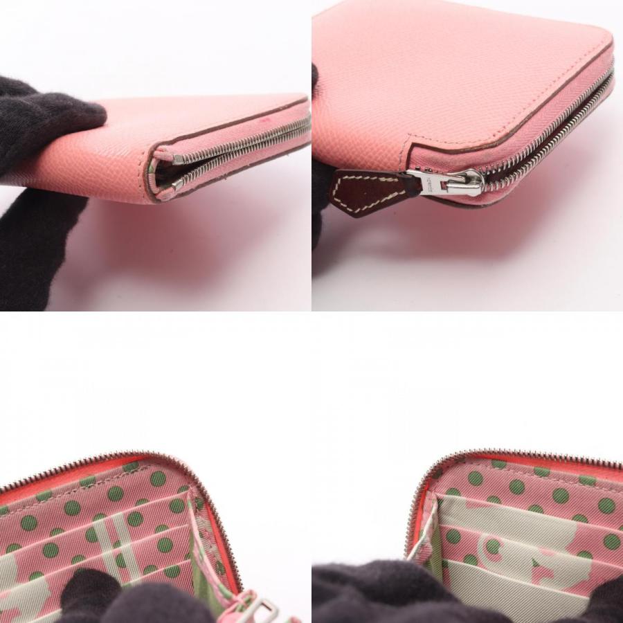 【美品】エルメス アザップコンパクト シルクイン ラウンド ヴォーエプソン HERMES（エルメス） アザップコンパクト シルクイン ローズ
