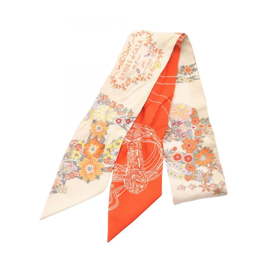 【極美品】HERMES　エルメス☆ツイリー シルクスカーフ オレンジ 833 HERMES（エルメス） ツイリー DRESS CODE スカーフ オレンジ H063780S