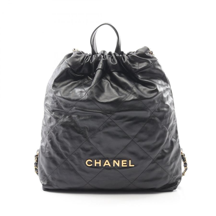 CHANEL（シャネル） 22 ラージ ブランドオフ レザー リュックサック