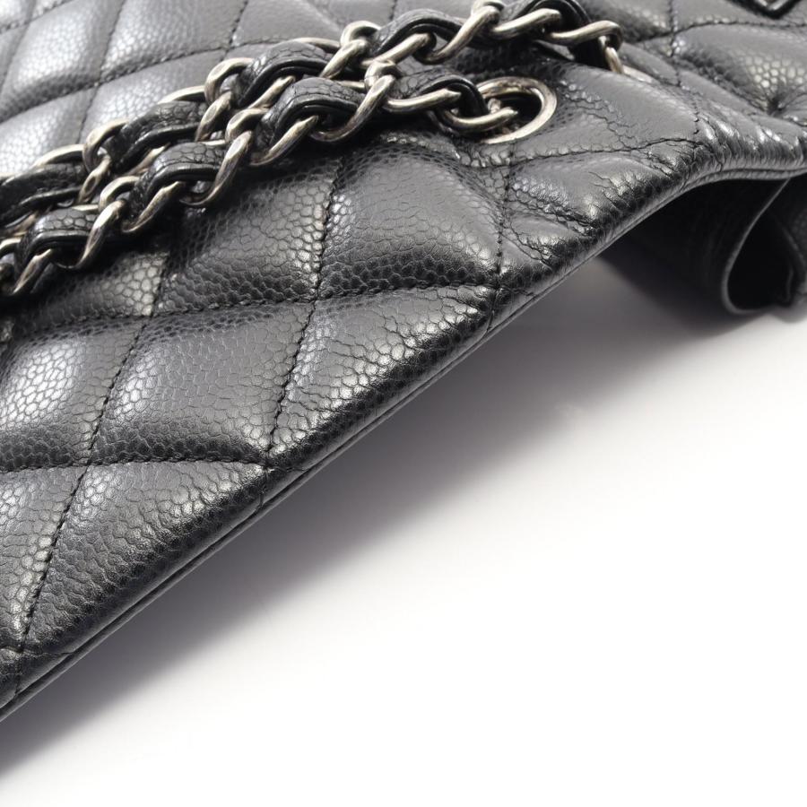 シャネル デカマトラッセ34 Wフラップ ブランドオフ CHANEL レザー ショルダーバッグ グレインドカーフスキン 中古 レディースの画像