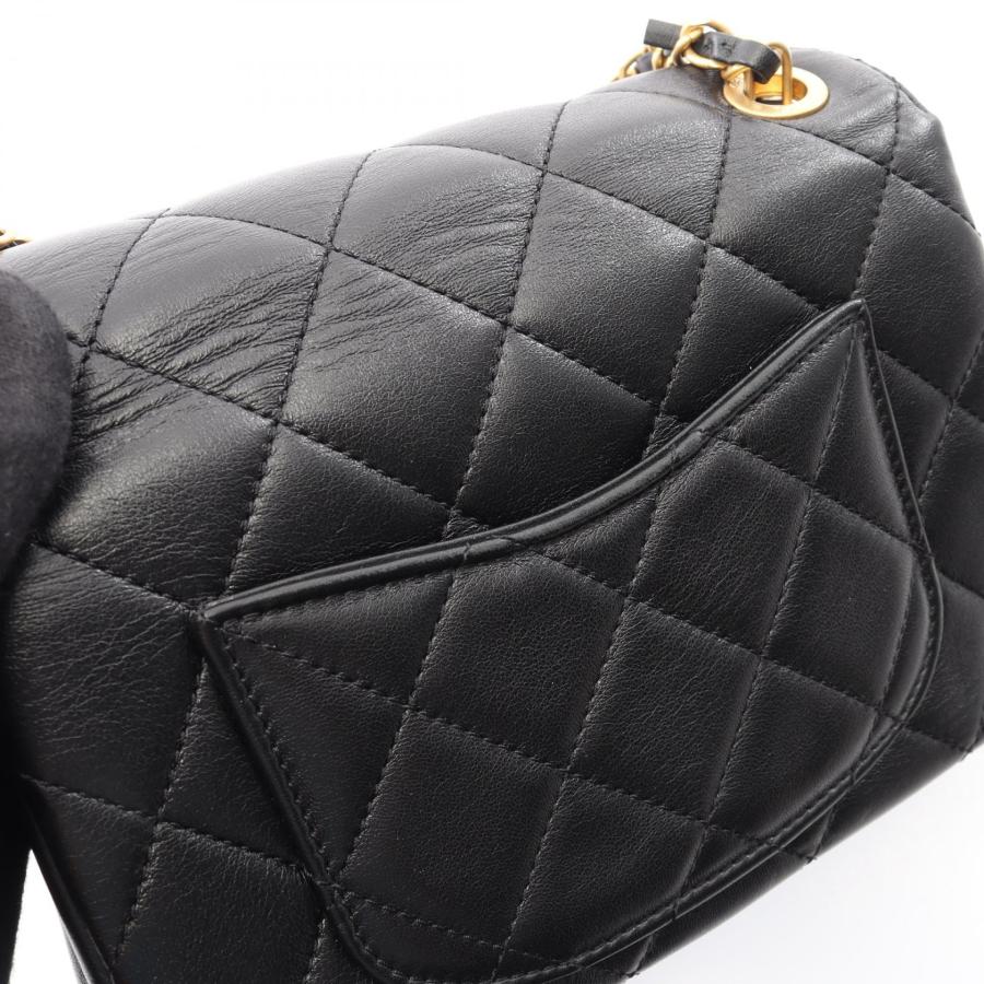シャネル ミニ フラップ バッグ マトラッセ ブランドオフ CHANEL ラムスキン（羊革） ショルダーバッグ ラムスキン 中古 レディースの画像