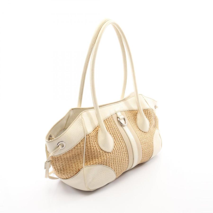 PRADA（プラダ） ブランドオフ レザー トートバッグ ラフィア 中古