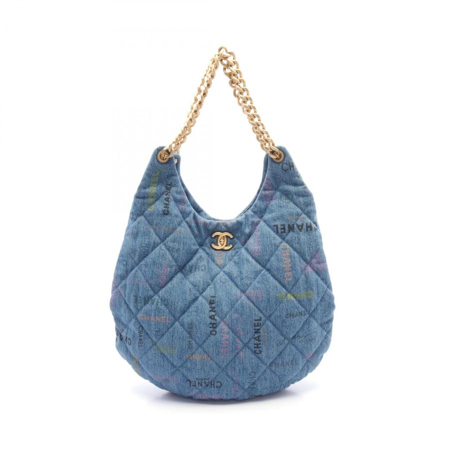 極美品　CHANEL　デニム&レザー　2way ショルダーバッグ　マトラッセ CHANEL（シャネル） マトラッセ ホーボー ブランドオフ デニム