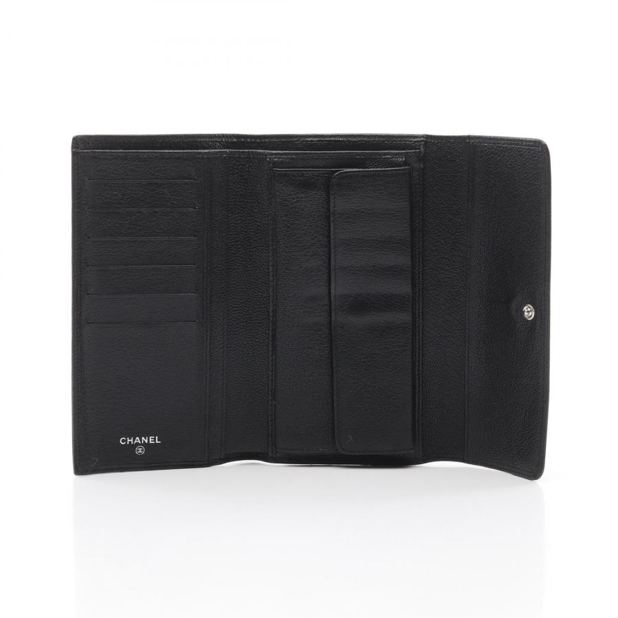 CHANEL シャネル ココマーク ブランドオフ レザー 三つ折り長財布 中古