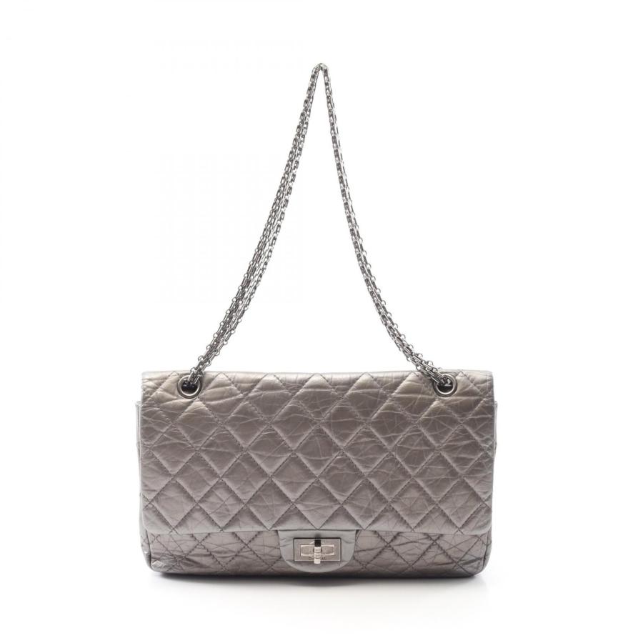 シャネル CHANEL 2.55 マトラッセ マキシ Wフラップ ショルダーバッグ バッグ カーフ（牛革） レディース ブラック系 【中古】 CHANEL（シャネル） 2.55 マトラッセ マキシ Wフラップ ブランドオフ