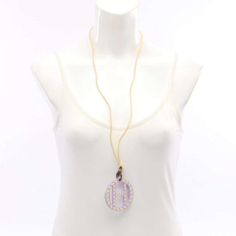 未使用★HERMRS エルメス バッファローホーン ネックレス Hエキップ エルメス HERMES Hエキップ ノーティック セサミ×ブルー