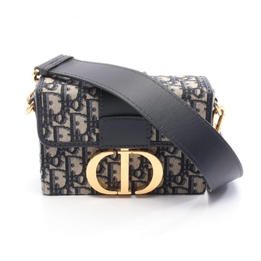ディオール Dior 30 MONTAIGNE ボックスバッグ オブリーク ジャカード ショルダーバッグ バッグ キャンバス レザー レディース ネイビー系 / グレー系 【中古】 ディオール 30 MONTAIGNE ボックスバッグ オブリーク ジャカード