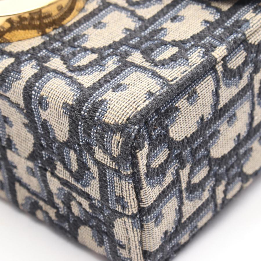 ディオール Dior 30 MONTAIGNE ボックスバッグ オブリーク ジャカード ショルダーバッグ バッグ キャンバス レザー レディース ネイビー系 / グレー系 【中古】 ディオール 30 MONTAIGNE ボックスバッグ オブリーク ジャカード