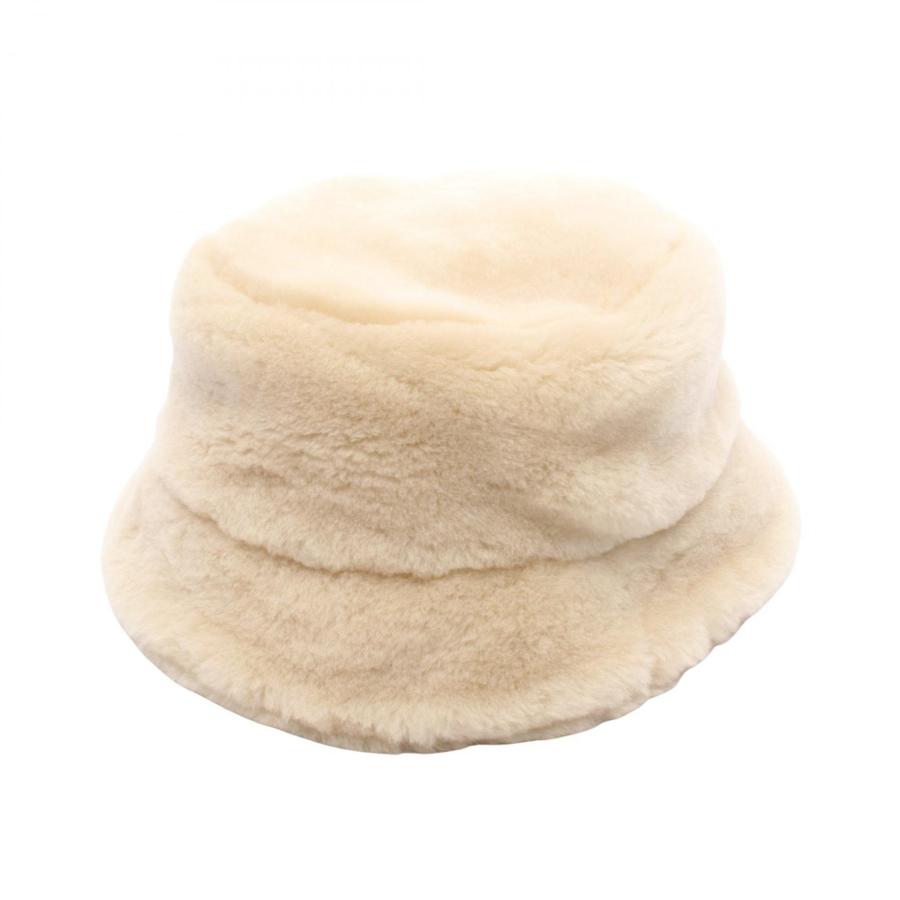 PRADA プラダ バケットハット レディース  シープファー 羊毛 ムートン PRADA（プラダ） トライアングルロゴ ブランドオフ その他 ハット