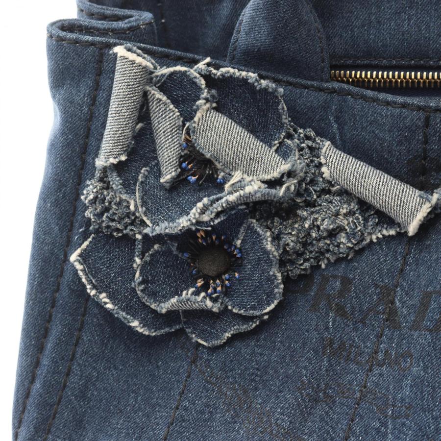 PRADA（プラダ） カナパ ブランドオフ デニム トートバッグ デニム