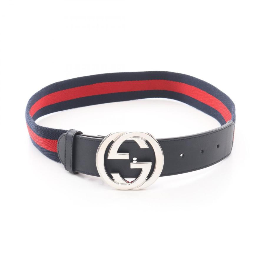 【極美品】GUCCI　インターロッキング シマ　GG　シェリーライン ベルト GUCCI（グッチ） インターロッキングG シェリーライン ブランドオフ