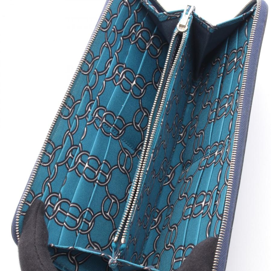 エルメス アザップロング シルクイン 長財布 ヴォーエプソン レディース HERMES  中古 HERMES - エルメス HERMES アザップロング シルクイン ラウンド長財布