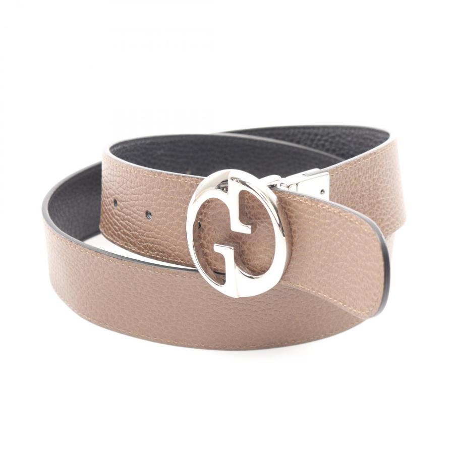 GUCCI グッチ GGバックル リバーシブルレザーベルト GUCCI（グッチ） GGバックル リバーシブル シルバー金具 ブランドオフ