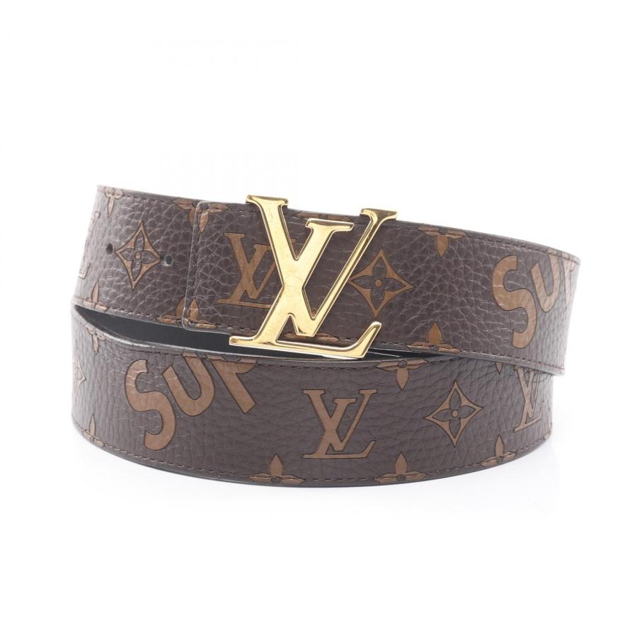 ルイ・ヴィトン LOUIS VUITTON LOUIS VUITTON × Supreme サンチュール LVイニシャル ベルト 衣料品 レザー メンズ ブラウン系 / ブラック系 MP016 【中古】 LOUIS VUITTON（ルイ・ヴィトン） × Supreme サンチュール LV