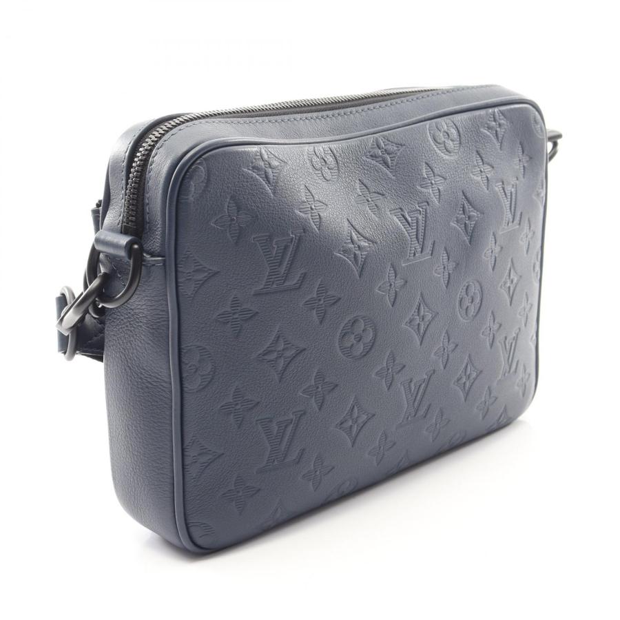 LOUIS VUITTON ルイヴィトン モノグラムシャドウ トリオメッセンジャー ブルーマリーヌ ショルダーバッグ チェーンバッグ ネイビーブルー レザー M14785 ブラック金具 LOUIS VUITTON（ルイ・ヴィトン） モノグラムシャドウ トリオ