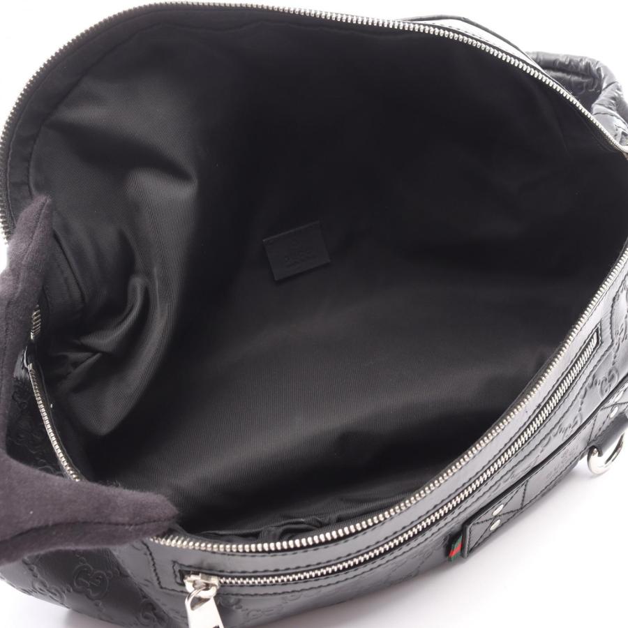 極美品 GUCCI ウエストバッグ GG シマ シェリーライン レザー ブラック GUCCI（グッチ） グッチシマ シェリーライン ブランドオフ レザー