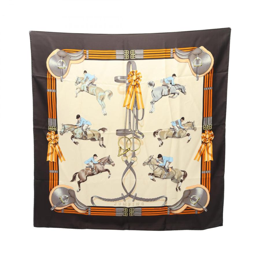 エルメス　HERMES カレ90 スカーフ JUMPING 馬術 シルク 大判 HERMES（エルメス） カレ90 JUMPING ブランドオフ シルク スカーフ