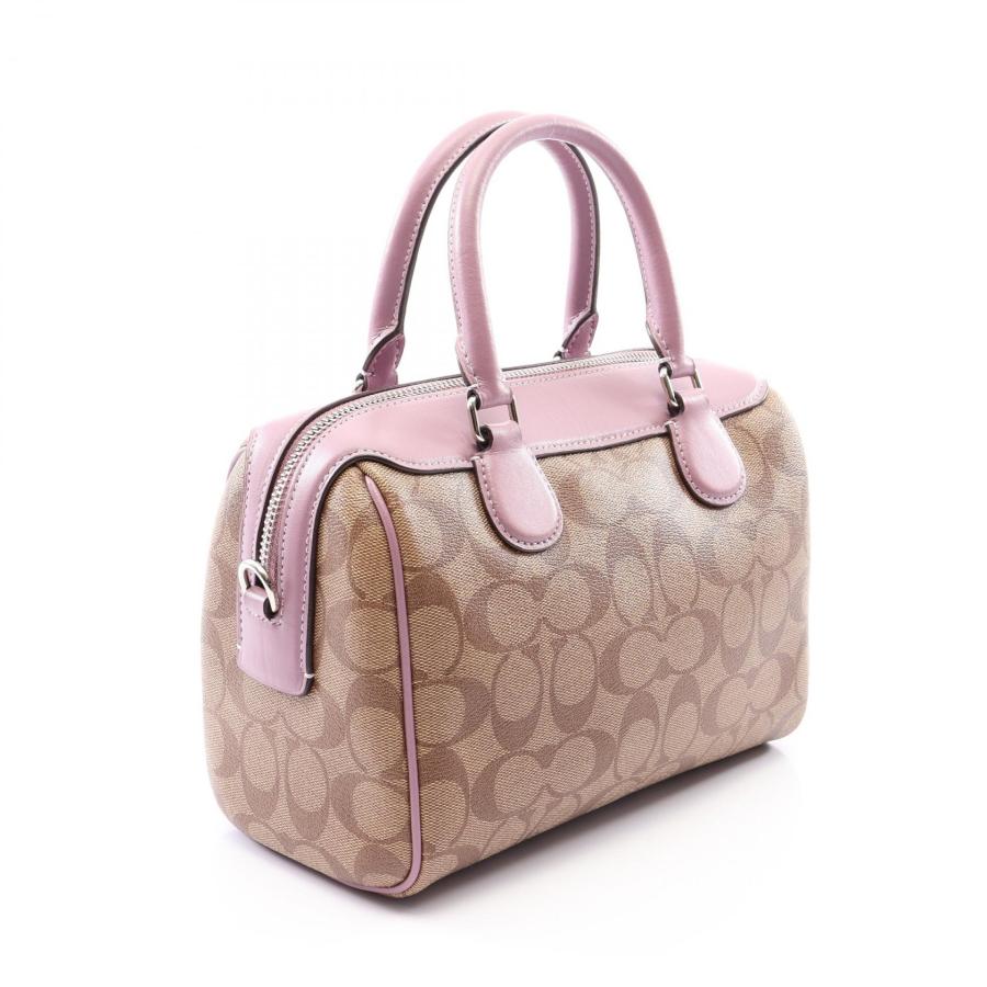 美品　コーチ　ハンドバッグ　ピンク　シグネチャー　2way　レザー　キャンバス COACH（コーチ） 爆買 ミニベネット シグネチャー 2WAY ブランドオフ
