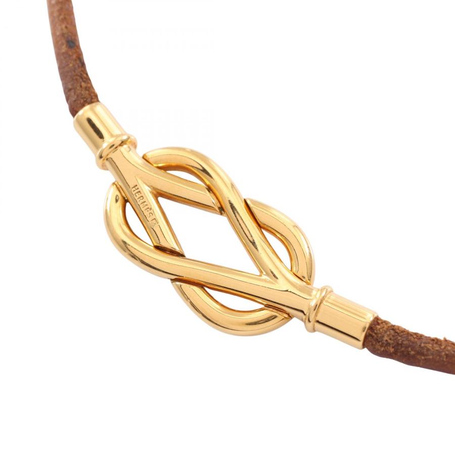 【美品】HERMES エルメス　アタメ　2連ブレスレット　チョーカー　レザー HERMES（エルメス） アタメチョーカー 2連ブレスレット ブランドオフ