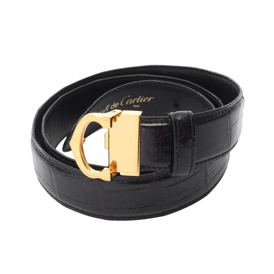 Cartier カルティエ ベルト ブラック Cartier ブラウンクロコダイル型
