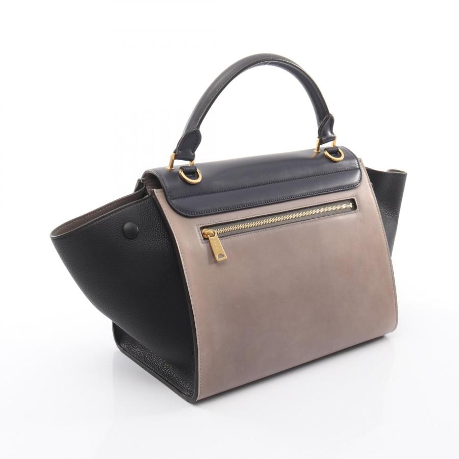 正規品 セリーヌ トラペーズ スモール ハンドバッグ レザー スエード ロゴ金具 CELINE（セリーヌ） トラペーズ スモール ブランドオフ レザー