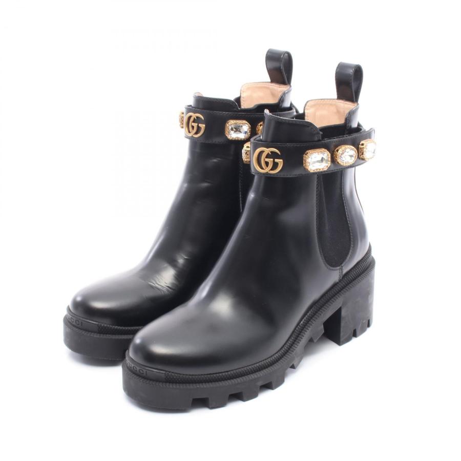 美品 グッチ GUCCI 靴 25cm GGマーモント フリンジ パンプス 38 GUCCI（グッチ） GGマーモント ブランドオフ レザー ブーツ 中古