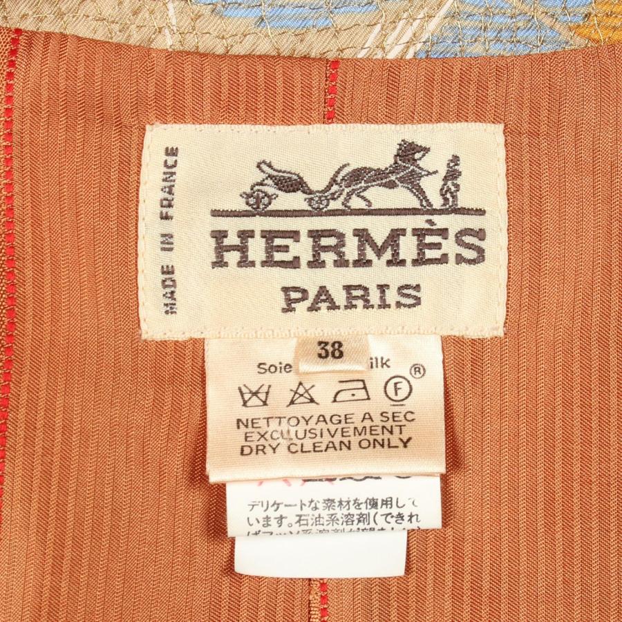 HERMES（エルメス） 総柄 ブランドオフ シルク テーラードジャケット