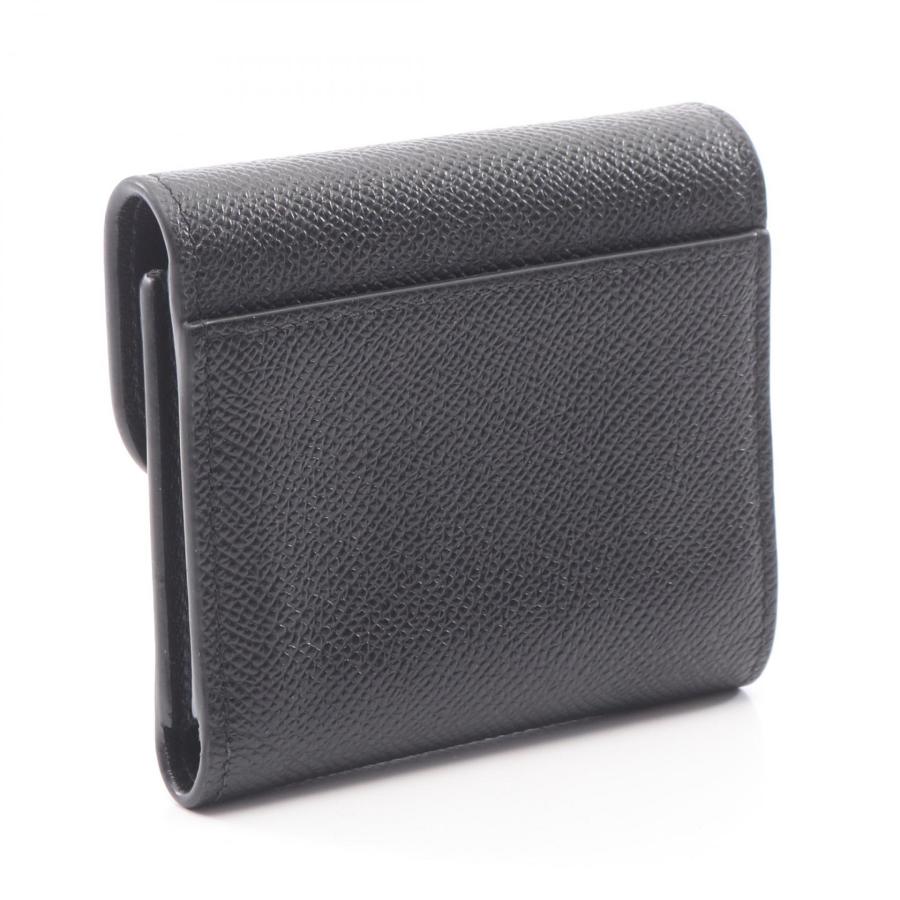 美品✨ Dior 折り財布 サドル ロータス レザー ブラック CD金具 シボ革 ディオール サドル ロータスウォレット ブランドオフ Dior レザー 三