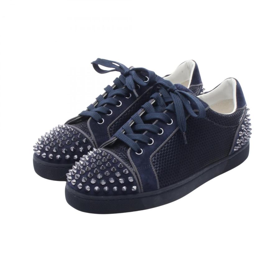 クリスチャンルブタン Christian Louboutin SEAVASTE 2 スパイクスタッズ スニーカー 靴 スウェード メンズ ネイビー系 【中古】 Christian Louboutin（クリスチャンルブタン） SEAVASTE 2 スパイク