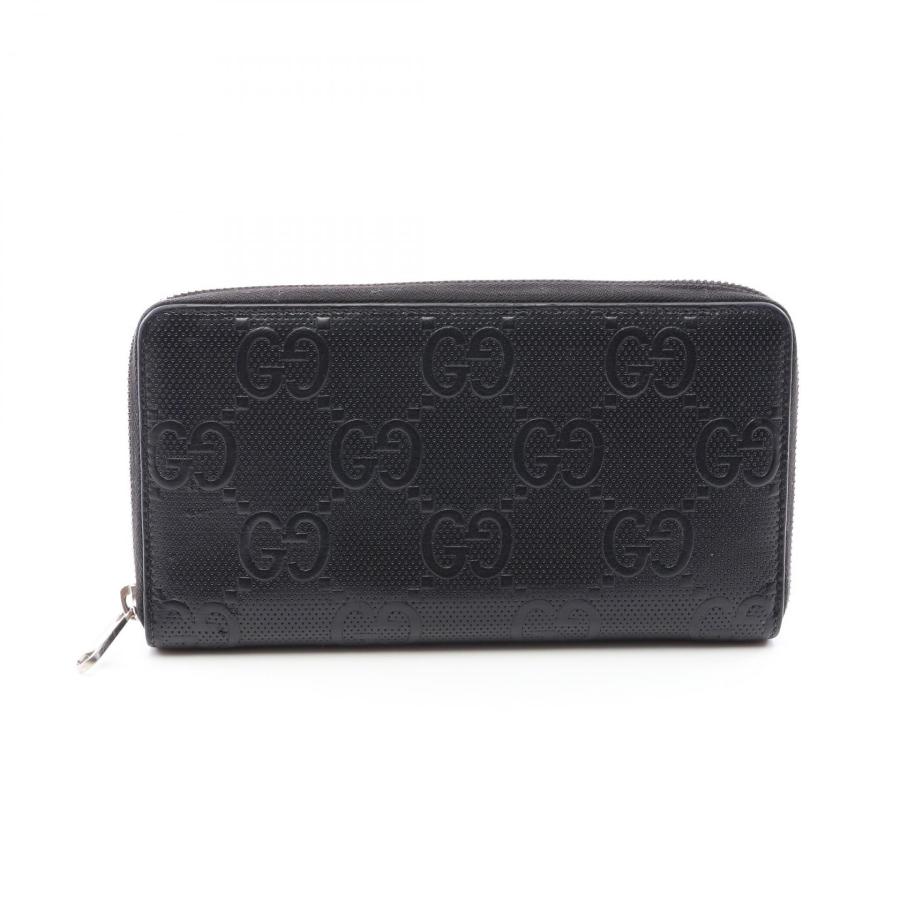 GUCCI（グッチ） GGエンボス ブランドオフ レザー ラウンド長財布