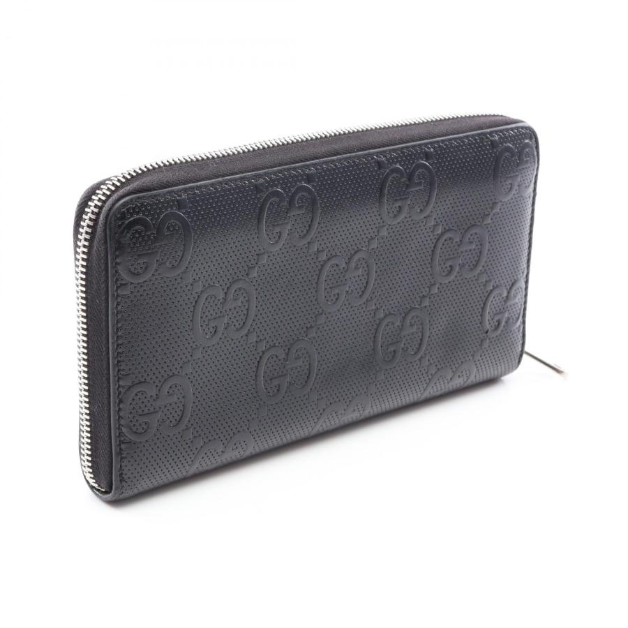 GUCCI（グッチ） GGエンボス ブランドオフ レザー ラウンド長財布