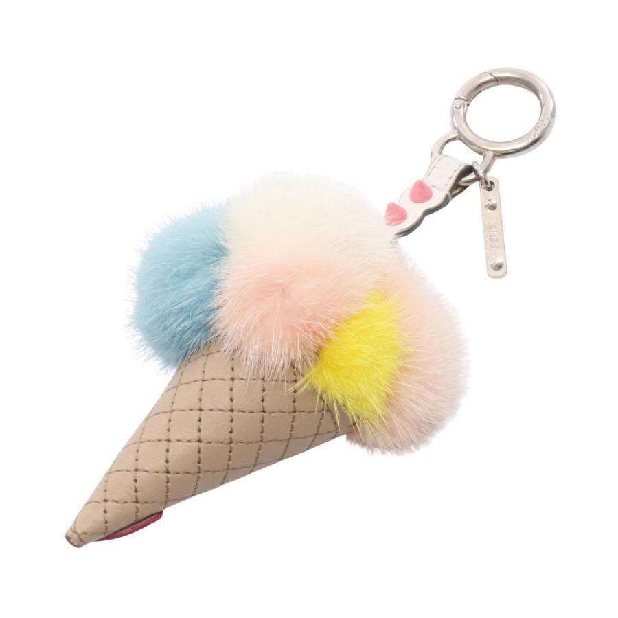 Fendi フェンディ　アイスクリーム型キーホルダー 備品完備 FENDI（フェンディ） アイスクリーム ブランドオフ レザー チャーム