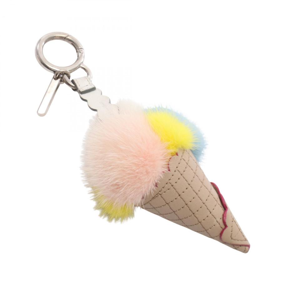 FENDIアイスクリームチャーム イエロー FENDIアイスクリームチャーム イエロー レザーの造形美》【FENDI