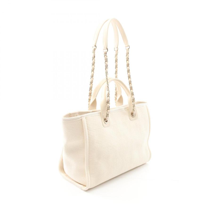 CHANEL ホワイトキャンバスバッグ CHANEL（シャネル） ドーヴィル スモール ブランドオフ キャンバス