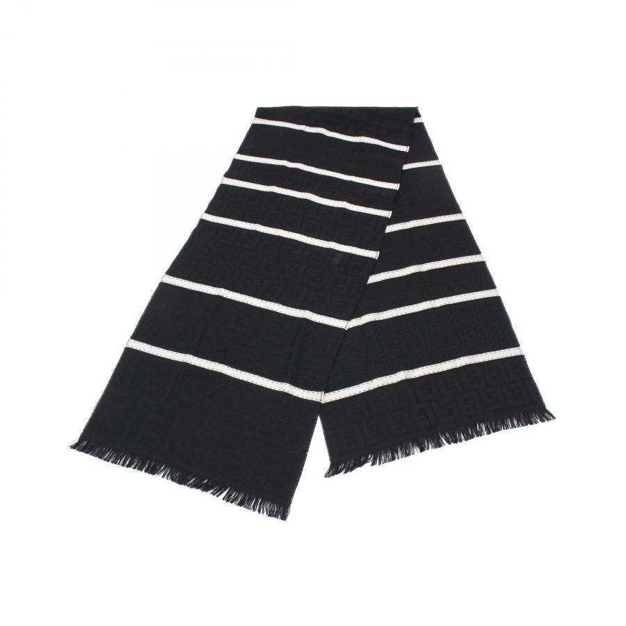 FENDI フェンディ　マフラー　ストール　ズッカ　リバーシブル　ブラック FENDI ズッカ柄 リバーシブル マフラー ユニセックス ブラウン系 FENDI