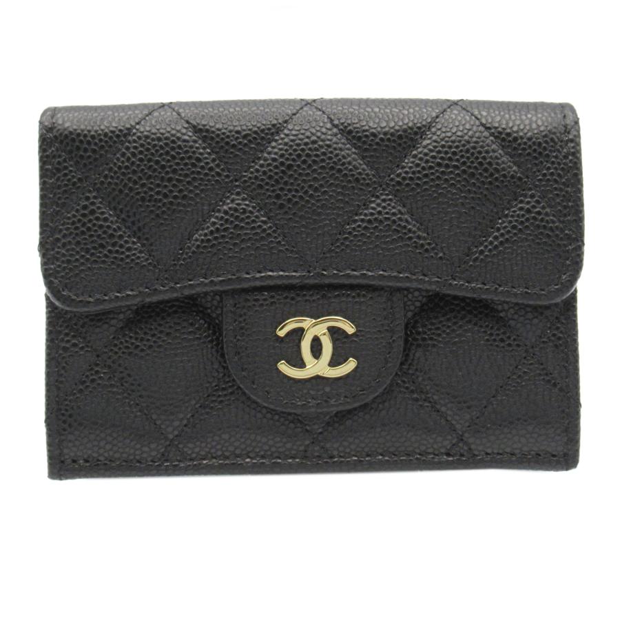 CHANEL シャネル マトラッセ 三つ折財布 ブランドオフ キャビアスキン 