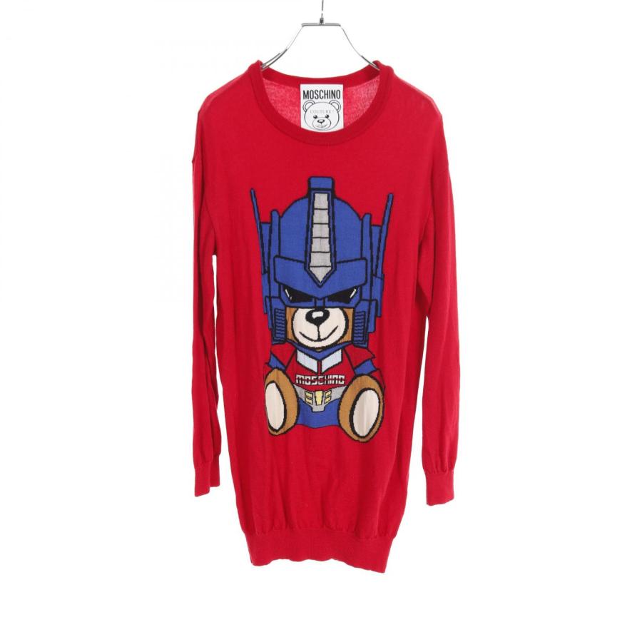 MOSCHINO／モスキーノ Transformers Bear ニットブラック Moschino Bear Logo Knit Jumper Black | Mainline Menswear