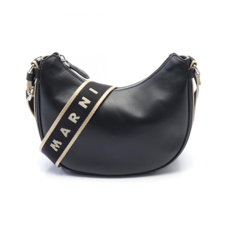 【美品】 MARNI マルニ スモール BEY ショルダーバッグ ブラック 黒 MARNI（マルニ） ベイバッグ スモール ブランドオフ レザー ショルダー