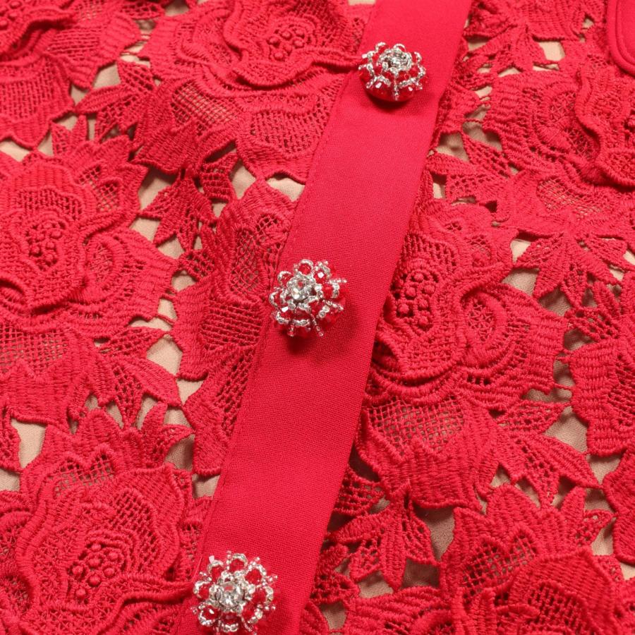 美品 セルフポートレイト Lace Pattern Midi Dress セルフ ポートレイト LACE OPEN NECK MIDI DRESS ブランドオフ Self
