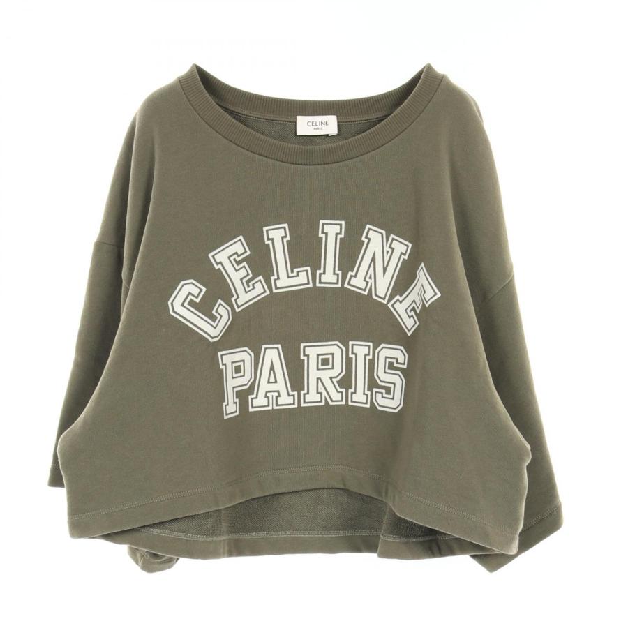 CELINE クロップドトップス　未使用品 CELINE セリーヌ ロゴ クロップド Tシャツ ブランドオフ コットン
